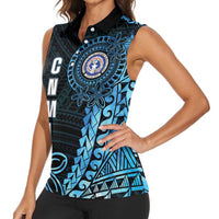 Personalized Northern Mariana Islands 78th Liberation Day Women Sleeveless Polo Shirt
