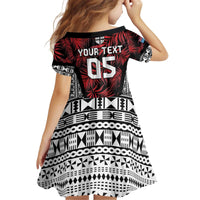 Custom Flying Fijians Rugby 2024 Pacific Family Matching Off Shoulder Short Dress and Hawaiian Shirt Go Fiji