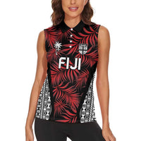Custom Flying Fijians Rugby 2024 Pacific Women Sleeveless Polo Shirt Go Fiji
