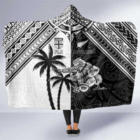 New Zealand And Fiji Rugby 2024 Hooded Blanket Maori Kiwi With Fijian Palm Tree LT05 One Size Black - Polynesian Pride