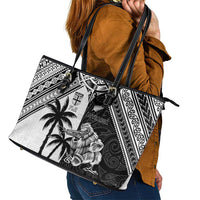 New Zealand And Fiji Rugby 2024 Leather Tote Bag Maori Kiwi With Fijian Palm Tree LT05 - Polynesian Pride