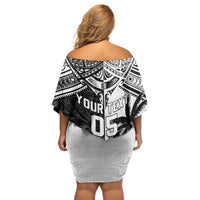Custom New Zealand And Fiji Rugby 2024 Off Shoulder Short Dress Maori Kiwi With Fijian Palm Tree