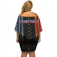 Personalised Philippines Filipinos Off Shoulder Short Dress Igorot Tribal Inspiration Pattern Style