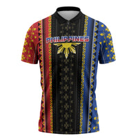 Personalised Philippines Filipinos Zipper Polo Shirt Igorot Tribal Inspiration Pattern Style
