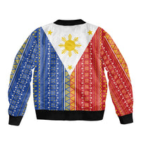 Philippines Sun Sleeve Zip Bomber Jacket Igorot Tribal Inspiration