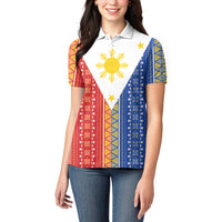 Philippines Sun Women Polo Shirt Igorot Tribal Inspiration