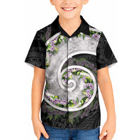 Piko Hawaii Kid Hawaiian Shirt Polynesian Pattern With Maile Pikake Honohono Lei