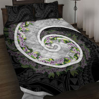 Piko Hawaii Quilt Bed Set Polynesian Pattern With Maile Pikake Honohono Lei