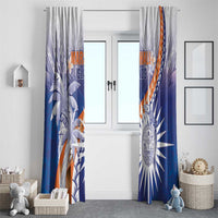 Marshall Islands Manit Day Window Curtain Polynesian Tribal Tattoo Tropical Style