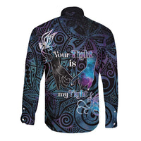 Suicide Awareness Long Sleeve Button Shirt You Are Not Alone - Polynesian Pride