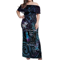 Suicide Awareness Off Shoulder Maxi Dress You Are Not Alone - Polynesian Pride