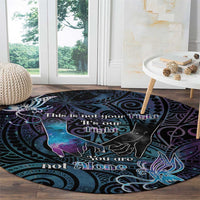 Suicide Awareness Round Carpet You Are Not Alone - Polynesian Pride