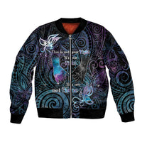 Suicide Awareness Sleeve Zip Bomber Jacket You Are Not Alone - Polynesian Pride