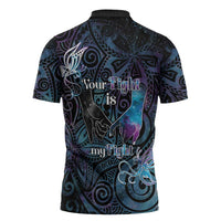 Suicide Awareness Zipper Polo Shirt You Are Not Alone - Polynesian Pride