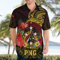 Personalized Papua New Guinea Hawaiian Shirt Coat Of Arms Tropical Flowers Polynesian Pattern LT05 - Polynesian Pride