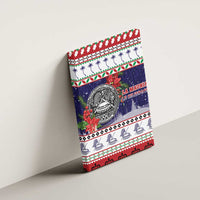 American Samoa Christmas Canvas Wall Art Poinsettia La Maunia Le Kilisimasi