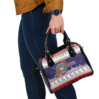 American Samoa Christmas Shoulder Handbag Poinsettia La Maunia Le Kilisimasi