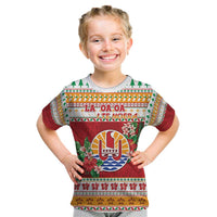 French Polynesia Christmas Kid T Shirt Coat Of Arms Merry Xmas