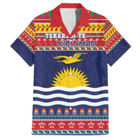 Kiribati Christmas Family Matching Off The Shoulder Long Sleeve Dress and Hawaiian Shirt Coat Of Arms Tekeraoi Te Kiritimati