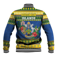 Solomon Islands Christmas Baseball Jacket Coat Of Arms Merry Xmas