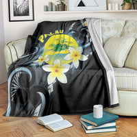 Palau United Nations Day Blanket Polynesian Curves Plumeria - Polynesian Pride