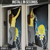 Palau United Nations Day Door Cover Polynesian Curves Plumeria - Polynesian Pride