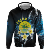 Palau United Nations Day Hoodie Polynesian Curves Plumeria - Polynesian Pride
