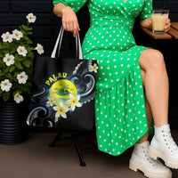 Palau United Nations Day Tote Bag Polynesian Curves Plumeria - Polynesian Pride