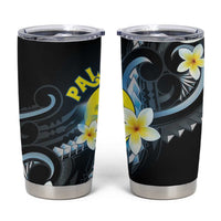 Palau United Nations Day Tumbler Cup Polynesian Curves Plumeria - Polynesian Pride