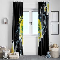 Palau United Nations Day Window Curtain Polynesian Curves Plumeria - Polynesian Pride