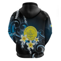 Palau United Nations Day Zip Hoodie Polynesian Curves Plumeria - Polynesian Pride
