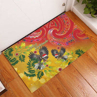 New Zealand Piwakawaka Christmas Rubber Doormat With Maori Pattern