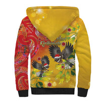 New Zealand Piwakawaka Christmas Sherpa Hoodie With Maori Pattern