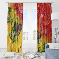New Zealand Piwakawaka Christmas Window Curtain With Maori Pattern