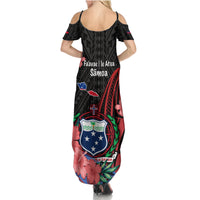 Samoa Independence Day Summer Maxi Dress Samoan Warriors Ula Fala LT05 - Polynesian Pride