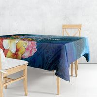 Kosrae Constitution Day Tablecloth Humpback Whale Tropical Flowers LT05 - Polynesian Pride