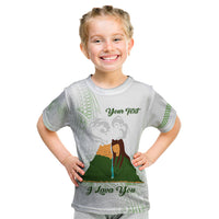 Personalised I LAVA YOU Volcano Valentine Kid T Shirt Polynesian Tribal Pattern LT05 White - Polynesian Pride