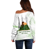 Personalised I LAVA YOU Volcano Valentine Off Shoulder Sweater Polynesian Tribal Pattern LT05 - Polynesian Pride