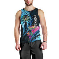 Personalised FSM Pohnpei State Men Tank Top Tropical Flowers Tribal Pattern LT05 - Polynesian Pride