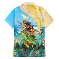 Personalised Hawaii Honolulu Festival Family Matching Off Shoulder Long Sleeve Dress and Hawaiian Shirt Hula Girls Tropical Vibe LT05 - Polynesian Pride