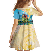 Personalised Hawaii Honolulu Festival Kid Short Sleeve Dress Hula Girls Tropical Vibe LT05 - Polynesian Pride