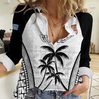 Custom Fiji Tapa Football Women Casual Shirt Sporty Style LT05 Female White - Polynesian Pride