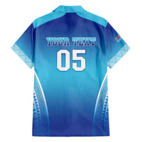 Custom Fiji Football Family Matching Long Sleeve Bodycon Dress and Hawaiian Shirt Fijian Tapa Pattern