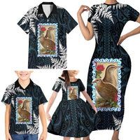 New Zealand Weka Family Matching Short Sleeve Bodycon Dress and Hawaiian Shirt Maori Hen Koru Pattern LT05 - Polynesian Pride