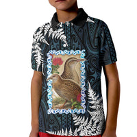 New Zealand Weka Kid Polo Shirt Maori Hen Koru Pattern - Polynesian Pride