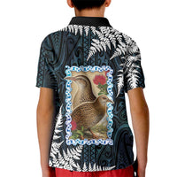 New Zealand Weka Kid Polo Shirt Maori Hen Koru Pattern - Polynesian Pride