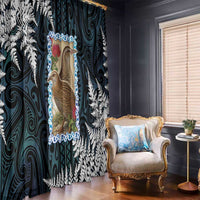 New Zealand Weka Window Curtain Maori Hen Koru Pattern - Polynesian Pride