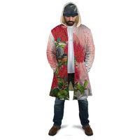 New Zealand Fantail Cloak Maori Koru With Pohutukawa Flowers - Polynesian Pride