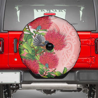New Zealand Fantail Spare Tire Cover Maori Koru With Pohutukawa Flowers LT05 - Polynesian Pride