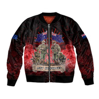 Australia And New Zealand ANZAC Day Bomber Jacket Soldiers Lest We Forget